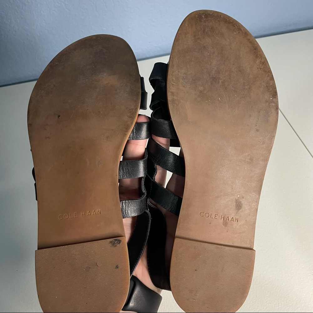 Cole Haan Black Fiona Grand 360 Leather Strappy Sandals - Picture 5 of 7